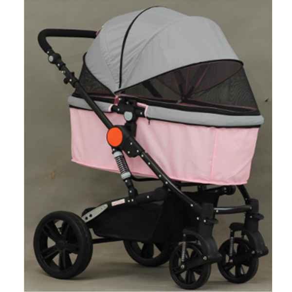 Heavy Duty Dog Stroller Travel Carriage with Zipperless Entry